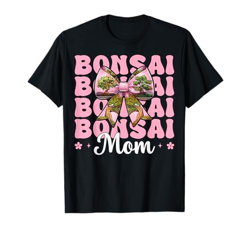Bonsai Mom Mama Tree Japanischer Zen Muttertag Kokette Schleife T-Shirt von Womens Pink Coquette Bow Bonsai Tree Zen Gifts