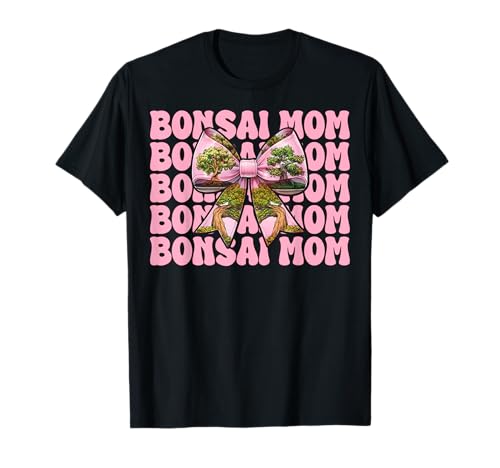 Bonsai Mom Mama Tree Japanischer Zen Muttertag Kokette Schleife T-Shirt von Womens Pink Coquette Bow Bonsai Tree Zen Gifts