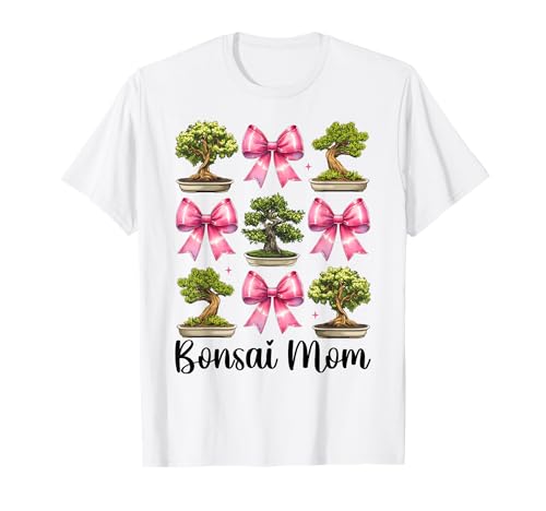 Bonsai Mom Mama Tree Japanischer Zen Muttertag Kokette Schleife T-Shirt von Womens Pink Coquette Bow Bonsai Tree Zen Gifts