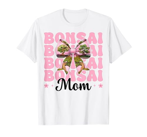 Bonsai Mom Mama Tree Japanischer Zen Muttertag Kokette Schleife T-Shirt von Womens Pink Coquette Bow Bonsai Tree Zen Gifts