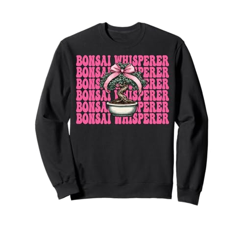 Bonsai Whisperer Tree Japanisches Zen Girl Mom Kokette Bogen Sweatshirt von Womens Pink Coquette Bow Bonsai Tree Zen Gifts