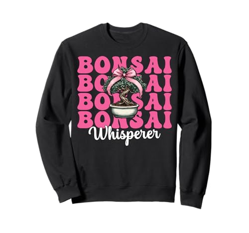 Bonsai Whisperer Tree Japanisches Zen Girl Mom Kokette Bogen Sweatshirt von Womens Pink Coquette Bow Bonsai Tree Zen Gifts