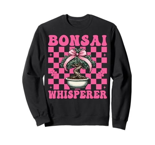 Bonsai Whisperer Tree Japanisches Zen Girl Mom Kokette Bogen Sweatshirt von Womens Pink Coquette Bow Bonsai Tree Zen Gifts
