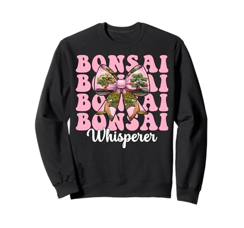 Bonsai Whisperer Tree Japanisches Zen Girl Mom Kokette Bogen Sweatshirt von Womens Pink Coquette Bow Bonsai Tree Zen Gifts