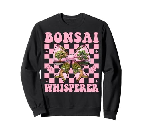 Bonsai Whisperer Tree Japanisches Zen Girl Mom Kokette Bogen Sweatshirt von Womens Pink Coquette Bow Bonsai Tree Zen Gifts
