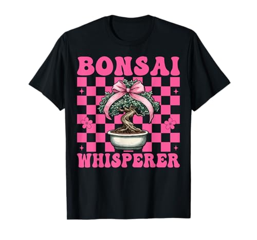 Bonsai Whisperer Tree Japanisches Zen Girl Mom Kokette Bogen T-Shirt von Womens Pink Coquette Bow Bonsai Tree Zen Gifts