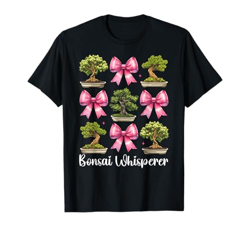 Bonsai Whisperer Tree Japanisches Zen Girl Mom Kokette Bogen T-Shirt von Womens Pink Coquette Bow Bonsai Tree Zen Gifts