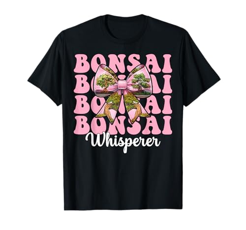 Bonsai Whisperer Tree Japanisches Zen Girl Mom Kokette Bogen T-Shirt von Womens Pink Coquette Bow Bonsai Tree Zen Gifts