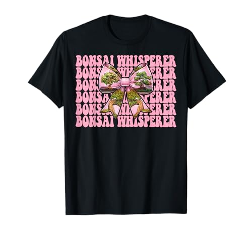 Bonsai Whisperer Tree Japanisches Zen Girl Mom Kokette Bogen T-Shirt von Womens Pink Coquette Bow Bonsai Tree Zen Gifts