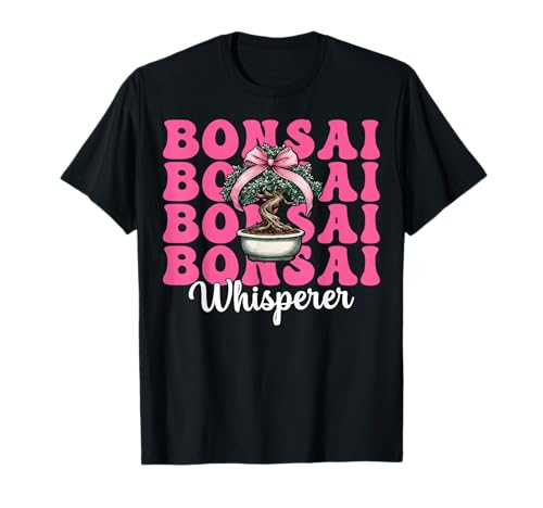 Bonsai Whisperer Tree Japanisches Zen Girl Mom Kokette Bogen T-Shirt von Womens Pink Coquette Bow Bonsai Tree Zen Gifts