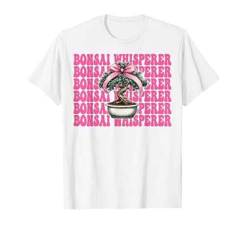 Bonsai Whisperer Tree Japanisches Zen Girl Mom Kokette Bogen T-Shirt von Womens Pink Coquette Bow Bonsai Tree Zen Gifts