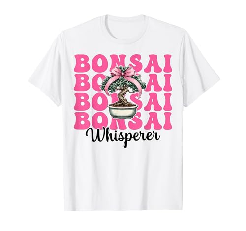 Bonsai Whisperer Tree Japanisches Zen Girl Mom Kokette Bogen T-Shirt von Womens Pink Coquette Bow Bonsai Tree Zen Gifts