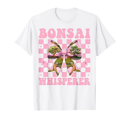 Bonsai Whisperer Tree Japanisches Zen Girl Mom Kokette Bogen T-Shirt von Womens Pink Coquette Bow Bonsai Tree Zen Gifts