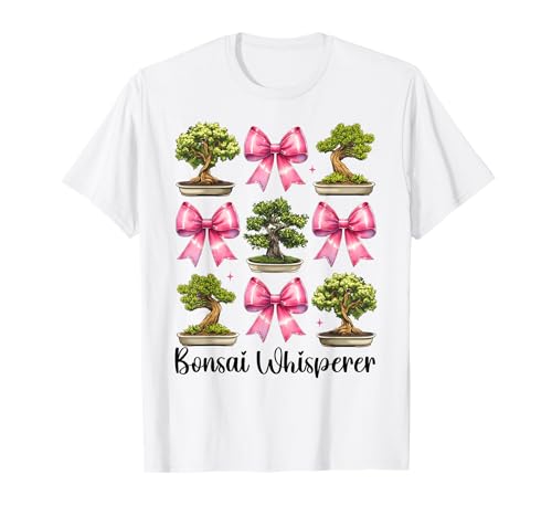Bonsai Whisperer Tree Japanisches Zen Girl Mom Kokette Bogen T-Shirt von Womens Pink Coquette Bow Bonsai Tree Zen Gifts