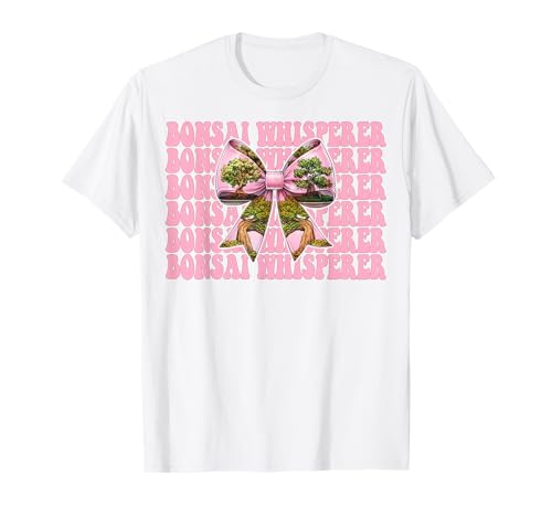Bonsai Whisperer Tree Japanisches Zen Girl Mom Kokette Bogen T-Shirt von Womens Pink Coquette Bow Bonsai Tree Zen Gifts