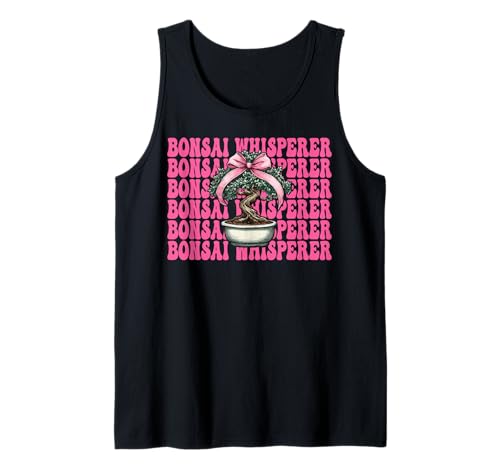Bonsai Whisperer Tree Japanisches Zen Girl Mom Kokette Bogen Tank Top von Womens Pink Coquette Bow Bonsai Tree Zen Gifts