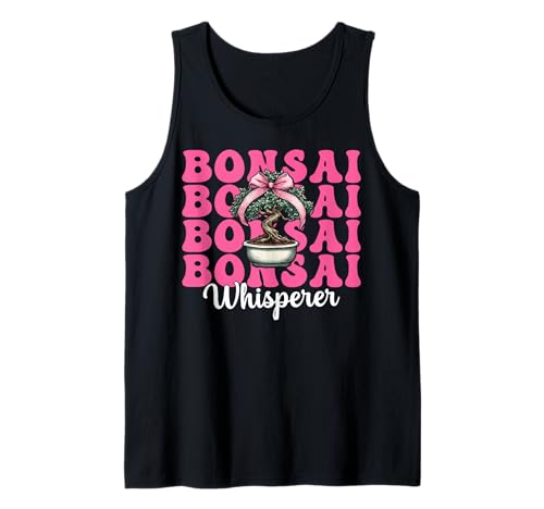 Bonsai Whisperer Tree Japanisches Zen Girl Mom Kokette Bogen Tank Top von Womens Pink Coquette Bow Bonsai Tree Zen Gifts