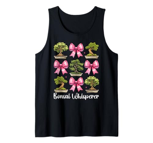 Bonsai Whisperer Tree Japanisches Zen Girl Mom Kokette Bogen Tank Top von Womens Pink Coquette Bow Bonsai Tree Zen Gifts