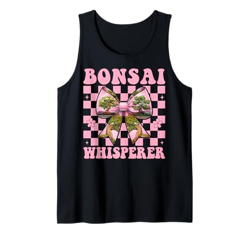 Bonsai Whisperer Tree Japanisches Zen Girl Mom Kokette Bogen Tank Top von Womens Pink Coquette Bow Bonsai Tree Zen Gifts