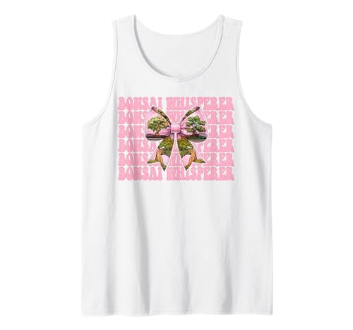 Bonsai Whisperer Tree Japanisches Zen Girl Mom Kokette Bogen Tank Top von Womens Pink Coquette Bow Bonsai Tree Zen Gifts