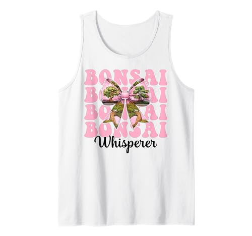 Bonsai Whisperer Tree Japanisches Zen Girl Mom Kokette Bogen Tank Top von Womens Pink Coquette Bow Bonsai Tree Zen Gifts