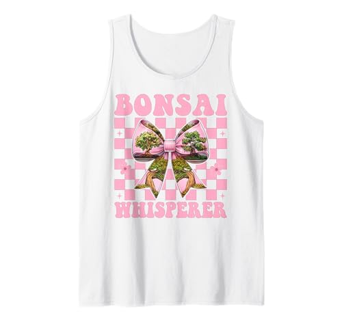 Bonsai Whisperer Tree Japanisches Zen Girl Mom Kokette Bogen Tank Top von Womens Pink Coquette Bow Bonsai Tree Zen Gifts
