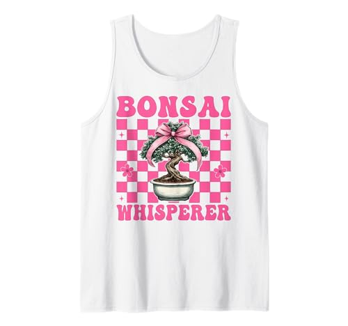 Bonsai Whisperer Tree Japanisches Zen Girl Mom Kokette Bogen Tank Top von Womens Pink Coquette Bow Bonsai Tree Zen Gifts