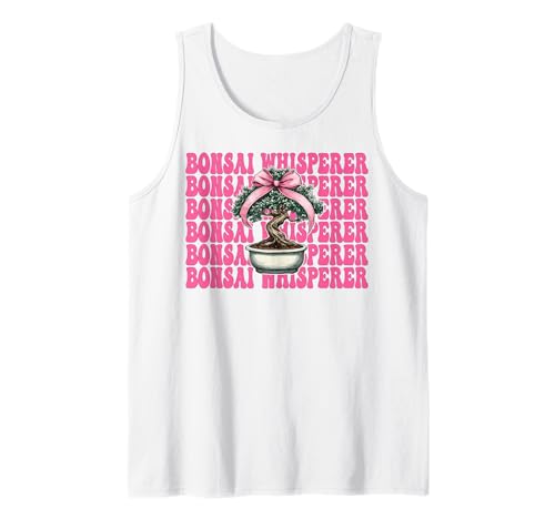 Bonsai Whisperer Tree Japanisches Zen Girl Mom Kokette Bogen Tank Top von Womens Pink Coquette Bow Bonsai Tree Zen Gifts