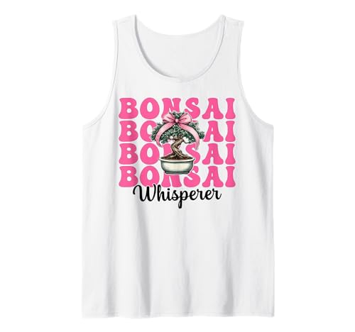 Bonsai Whisperer Tree Japanisches Zen Girl Mom Kokette Bogen Tank Top von Womens Pink Coquette Bow Bonsai Tree Zen Gifts