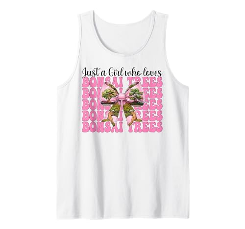 Just a Girl Who Loves Bonsai Trees Japanische Zen Kokette Schleife Tank Top von Womens Pink Coquette Bow Bonsai Tree Zen Gifts