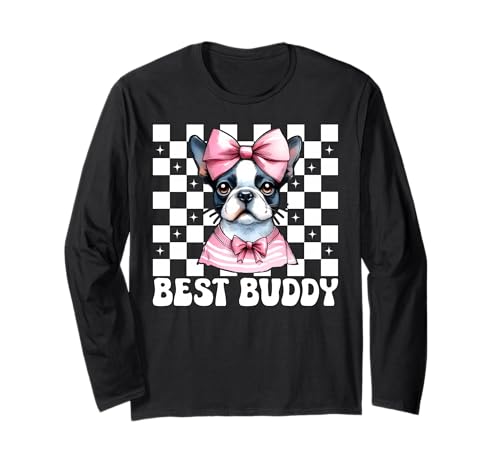 Best Buddy Boston Terrier, Bostie, Hund, Mädchen, Mama, Kokettenbogen Langarmshirt Best Buddy Boston Terrier, Bostie, Hund, Mädchen, Mama, Kokettenbogen Langarmshirt von Womens Pink Coquette Bow Boston Terrier Dog Gifts
