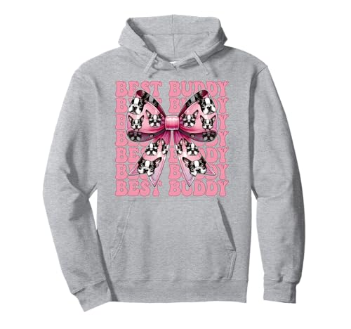 Best Buddy Boston Terrier, Bostie, Hund, Mädchen, Mama, Kokettenbogen Pullover Hoodie von Womens Pink Coquette Bow Boston Terrier Dog Gifts