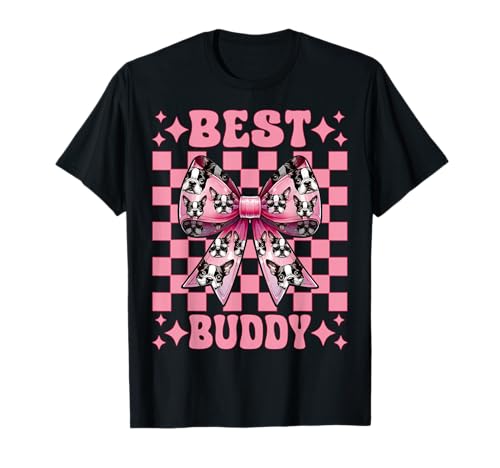 Best Buddy Boston Terrier, Bostie, Hund, Mädchen, Mama, Kokettenbogen T-Shirt Best Buddy Boston Terrier, Bostie, Hund, Mädchen, Mama, Kokettenbogen T-Shirt von Womens Pink Coquette Bow Boston Terrier Dog Gifts