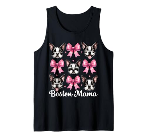 Boston Mama Boston Terrier Mama Bostie Hund Muttertag Tank Top Boston Mama Boston Terrier Mama Bostie Hund Muttertag Tank Top von Womens Pink Coquette Bow Boston Terrier Dog Gifts