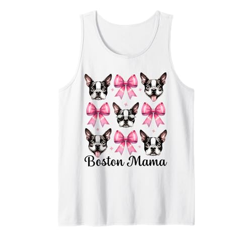 Boston Mama Boston Terrier Mama Bostie Hund Muttertag Tank Top Boston Mama Boston Terrier Mama Bostie Hund Muttertag Tank Top von Womens Pink Coquette Bow Boston Terrier Dog Gifts