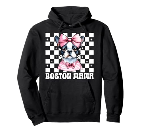 Boston Mama Boston Terrier Mom Bostie Hundeschleife Pullover Hoodie Boston Mama Boston Terrier Mom Bostie Hundeschleife Pullover Hoodie von Womens Pink Coquette Bow Boston Terrier Dog Gifts