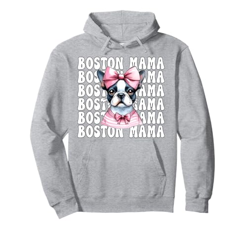 Boston Mama Boston Terrier Mom Bostie Hundeschleife Pullover Hoodie Boston Mama Boston Terrier Mom Bostie Hundeschleife Pullover Hoodie von Womens Pink Coquette Bow Boston Terrier Dog Gifts