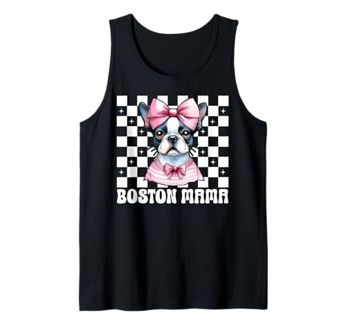 Boston Mama Boston Terrier Mom Bostie Hundeschleife Tank Top Boston Mama Boston Terrier Mom Bostie Hundeschleife Tank Top von Womens Pink Coquette Bow Boston Terrier Dog Gifts