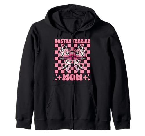Boston Terrier Mama Mama Bostie Hund Kapuzenjacke Boston Terrier Mama Mama Bostie Hund Kapuzenjacke von Womens Pink Coquette Bow Boston Terrier Dog Gifts