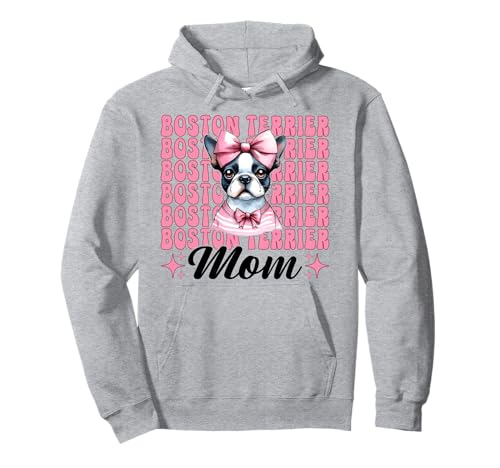 Boston Terrier Mom Mama Bostie Hund Muttertag Kokette Schleife Pullover Hoodie Boston Terrier Mom Mama Bostie Hund Muttertag Kokette Schleife Pullover Hoodie von Womens Pink Coquette Bow Boston Terrier Dog Gifts