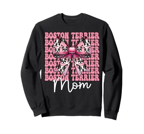 Boston Terrier Mom Mama Bostie Hund Muttertag Kokette Schleife Sweatshirt Boston Terrier Mom Mama Bostie Hund Muttertag Kokette Schleife Sweatshirt von Womens Pink Coquette Bow Boston Terrier Dog Gifts