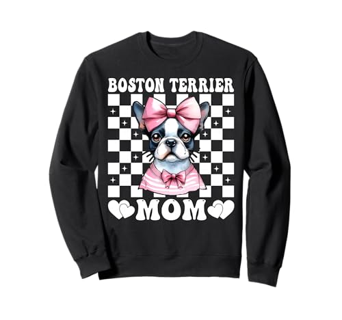 Boston Terrier Mom Mama Bostie Hund Muttertag Kokette Schleife Sweatshirt Boston Terrier Mom Mama Bostie Hund Muttertag Kokette Schleife Sweatshirt von Womens Pink Coquette Bow Boston Terrier Dog Gifts