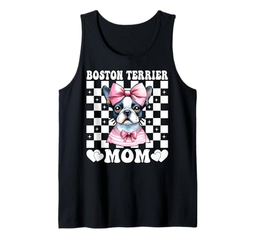 Boston Terrier Mom Mama Bostie Hund Muttertag Kokette Schleife Tank Top Boston Terrier Mom Mama Bostie Hund Muttertag Kokette Schleife Tank Top von Womens Pink Coquette Bow Boston Terrier Dog Gifts