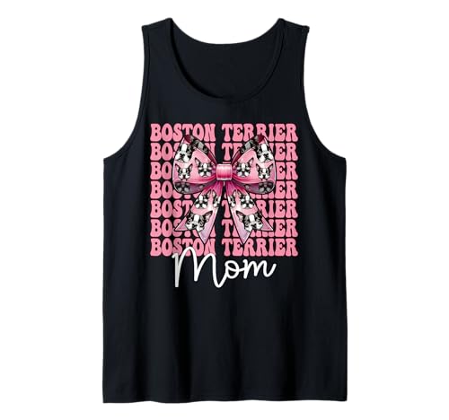 Boston Terrier Mom Mama Bostie Hund Muttertag Kokette Schleife Tank Top Boston Terrier Mom Mama Bostie Hund Muttertag Kokette Schleife Tank Top von Womens Pink Coquette Bow Boston Terrier Dog Gifts