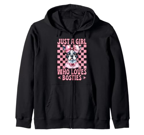Nur EIN Mädchen, das Bosties liebt Boston Terrier Bostie Dog Kapuzenjacke Nur EIN Mädchen, das Bosties liebt Boston Terrier Bostie Dog Kapuzenjacke von Womens Pink Coquette Bow Boston Terrier Dog Gifts