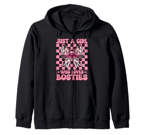 Nur EIN Mädchen, das Bosties liebt Boston Terrier Bostie Dog Kapuzenjacke Nur EIN Mädchen, das Bosties liebt Boston Terrier Bostie Dog Kapuzenjacke von Womens Pink Coquette Bow Boston Terrier Dog Gifts