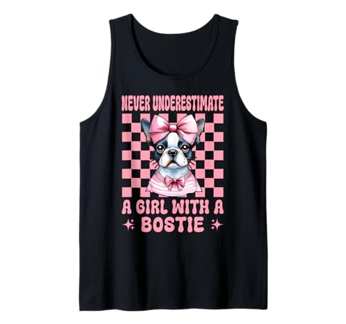 Unterschätzen Sie Niemals EIN Mädchen mit einem Bostie Boston Terrier Tank Top Unterschätzen Sie Niemals EIN Mädchen mit einem Bostie Boston Terrier Tank Top von Womens Pink Coquette Bow Boston Terrier Dog Gifts