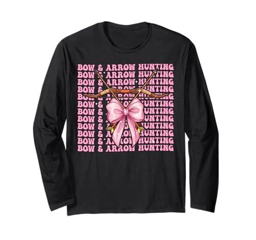 Bogen und Pfeil Jagd Jäger Mädchen Kokette Schleife Rosa Band Langarmshirt von Womens Pink Coquette Bow Bow & Arrow Hunting Gifts