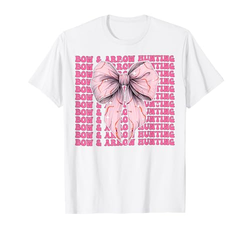 Bogen und Pfeil Jagd Jäger Mädchen Kokette Schleife Rosa Band T-Shirt von Womens Pink Coquette Bow Bow & Arrow Hunting Gifts