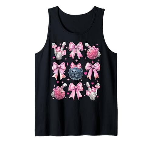 Bowlingnadel Mädchen Kokette Schleife Rosa Mama Tank Top Bowlingnadel Mädchen Kokette Schleife Rosa Mama Tank Top von Womens Pink Coquette Bow Bowling Player Gifts